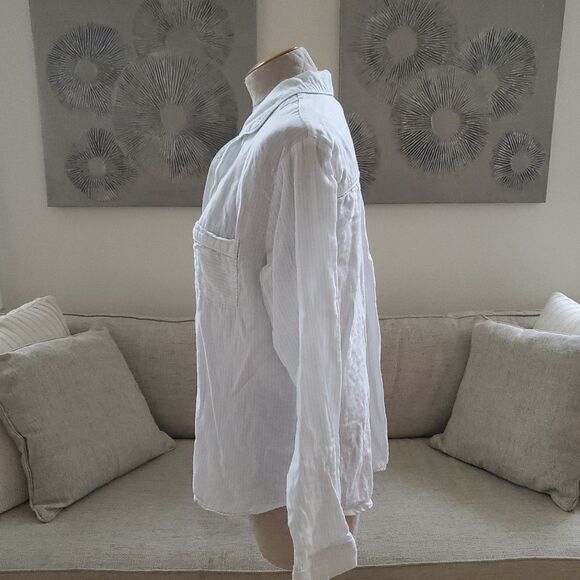 🌹 UGG 🌹 Raven Cotton Flannel Striped Pajama Set - [XL in Light Blue + White] - Picture 8 of 16